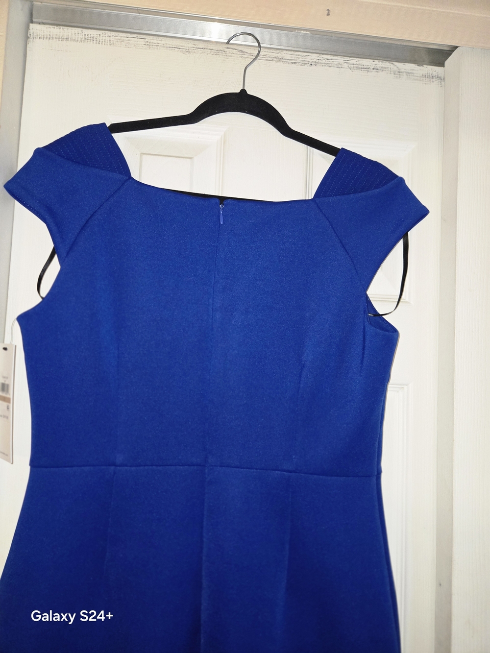 Calvin Klein Royal Blue Cap-Sleeve Sheath Dress - Picture 4 of 7